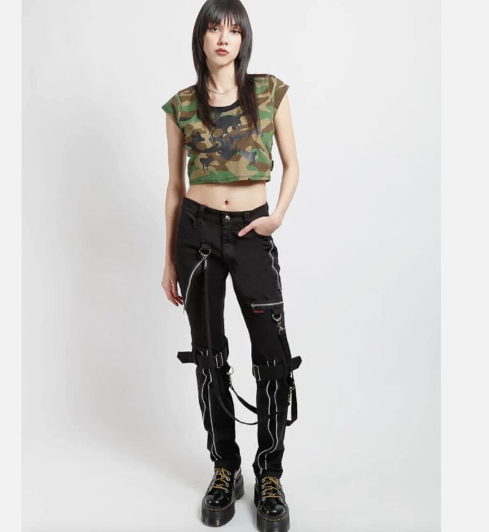 Tripp NYC Slim Bondage Zipper Pants Black Unisex 25/1 Goth Emo Grunge Punk